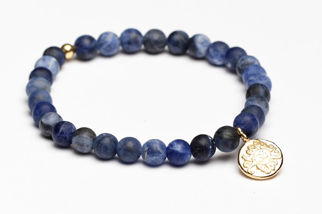 Handala Sodalith online kaufen spirituelles Edelstein Armband bestellen mit Malasonne gold
