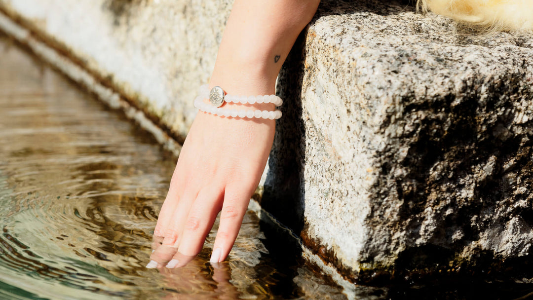 Handala Rosenquarz online kaufen Edelstein Armband 